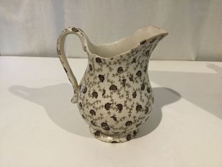 Vintage Small Ceramic Milk/Cream Jug With Black and Gold Design.  12 cm 454 3