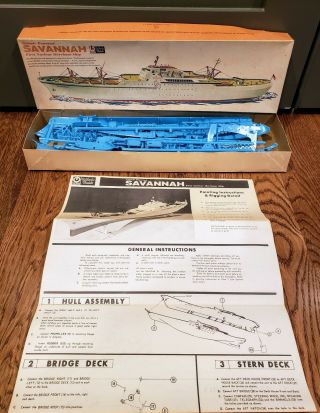 Rare Vintage " Ringo Toys " Savannah Nuclear Merchant Ship Model