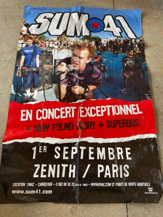 Found Glory & Sum 41 Bus Stop Concert Poster 39x58 Inches Rare