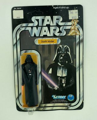 Vintage Star Wars Darth Vader Moc 12 Back - A Sku Footer Unpunched (kenner,  1977)
