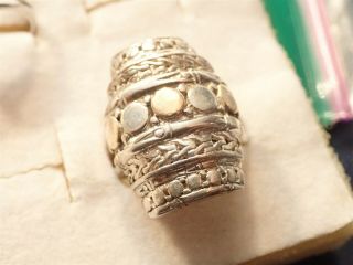 Ultra Rare 18k Gold And Sterling Silver Old Pawn Huge Big Chunky Ring