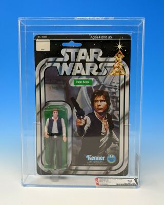 1977 Vintage Star Wars Kenner Han Solo Moc 12 Back - C Small Head Afa 80