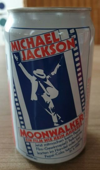 Michael Jackson Soda Pepsi Can.  Tour Promotion Moonwalker From Germany.  Rare