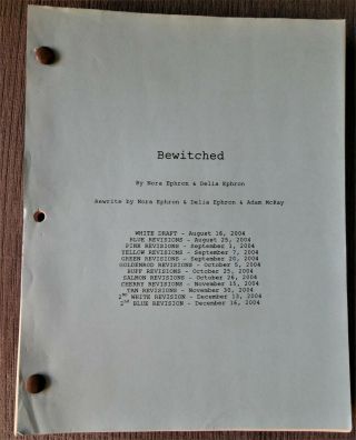 Rare Movie Shooting Script Bewitched 2004 Nicole Kidman,  Colored Pages