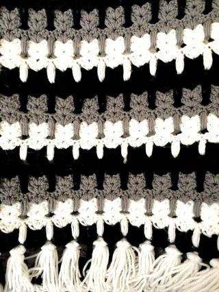 Rare Handmade Crochet Afghan Quilt Throw Blanket 67 " X49 " Kitten Cat Pattern