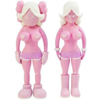 Kaws Medicom Toy The Twins Figure Pink Size