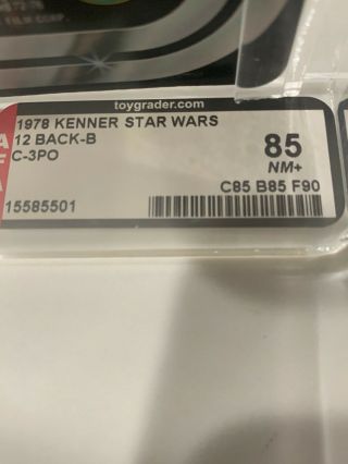 1978 Kenner Star Wars C - 3PO 12 Back - B AFA 85 Great Piece Vintage 3