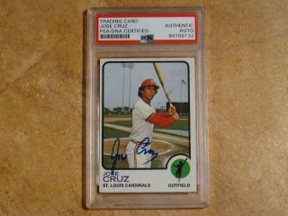 Jose Cruz 1973 Topps Signed Autographed Card 292 Rare St.  Louis Cardinals Psa