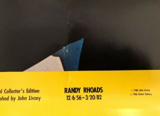 Rare 1986 Randy Rhoads 1987 Guitar World Galaxy Collectors Edition poster 2