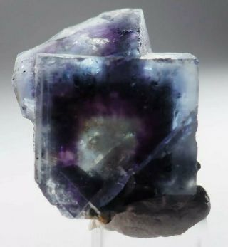 Rare Zoned Blue,  Purple Red And Yellow Cubic Fluorite,  Inner Mongolia