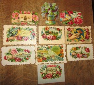 10 Antique Victorian Diecut Calling Cards Scrapbook