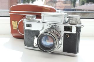 Kiev 3a Rare Ussr Film Camera Jupiter 8 2/50mm Lens 50 Years Of Soviet Ukraine