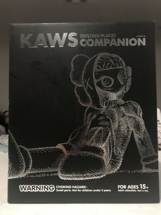 Authentic Kaws Originalfake Resting Place Companion (blk Version) Medicom Vinyl