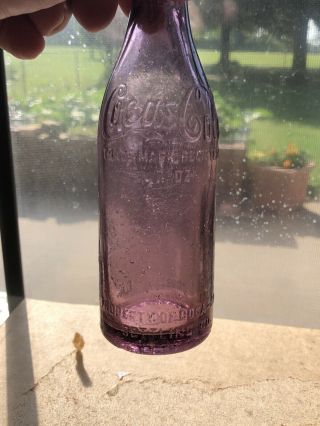 Very Rare.  Dublin,  Ga.  Straightside Coca - Cola Script Bottle.  7 3/4”.  Amethyst