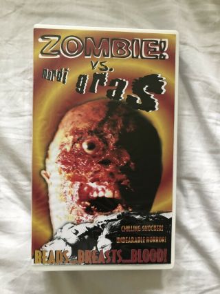 Zombie Vs Mardi Gras Vhs Rare Horror Sov Slasher Gore Clamshell Cult Uncut