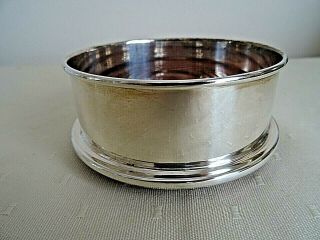 Silver Plated Plain 3.  5 Inches Diameter Wine Bottle Holder Coaster