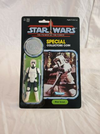 Vintage - Star Wars Biker Scout - Power Of The Force - Moc - Very Rare