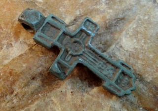 Rare Antique 15 - 17th Century Russian North Orthodox Sword - Shaped Cross Pendant