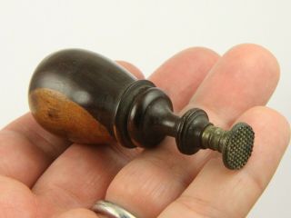 Antique Victorian C1890 Wooden Handle Brass Wax Seal