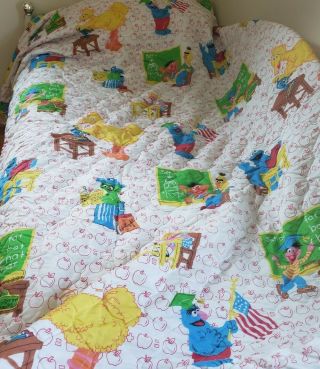 Vintage Sesame Street Twin Blanket Comforter Rare Design Marlborough 2