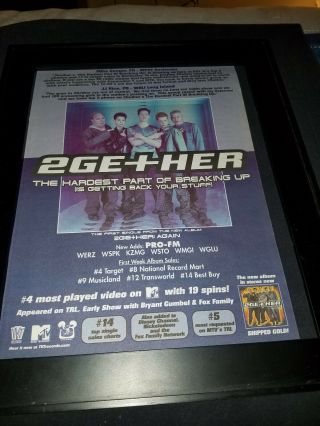 2gether The Hardest Part Of Breaking Up Rare Radio Promo Poster Ad Framed