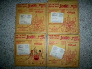 4 Vintage Josie And The Pussycats 45 Rpm - Kellogs Promotion - Very Rare