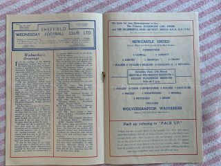 RARE FA CUP SEMI FINAL Programme 1951 Newcastle United v Wolves Wolverhampton W 3
