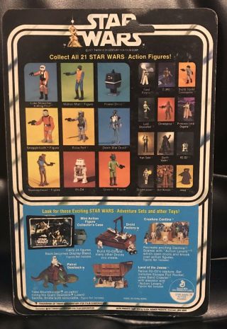 Vintage Star Wars 1979 KENNER RED SNAGGLETOOTH 21 Back Card MOC 2