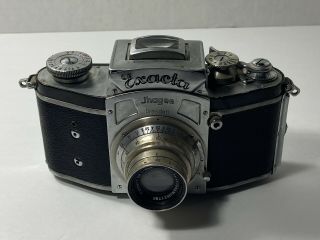 Rare Vintage Exacta Jhagee Dresden Germany 35mm Camera & Case Zeiss Lens
