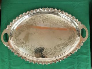 Vintage Walker & Hall Very Large Silver Plated On Brass Platter / Tray