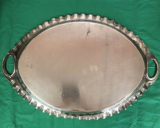 Vintage Walker & Hall Very Large Silver Plated on Brass Platter / Tray 2