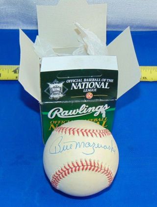 Bill Mazeroski Signed Autographed Official National League Baseball Rare