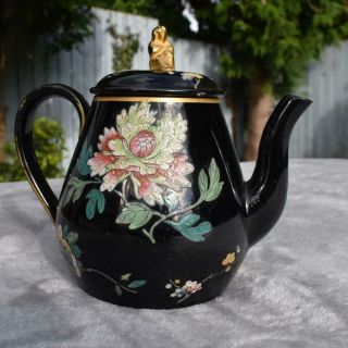 Rare Antique 19thc Wedgwood Capri Ware Enamelled Tea Pot Dated