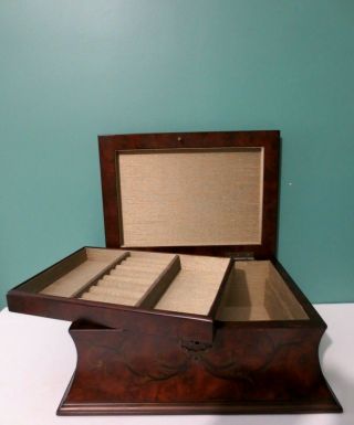 Rare 2006 Wooden Jewelry Box By Bombay Co - 13 1/2 " X 10 3/8 " - Weighs 5 Pounds