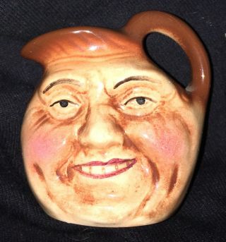 Vintage Mini 2” Ceramic Man In Moon Face Pitcher Individual Creamer Signed Weiss