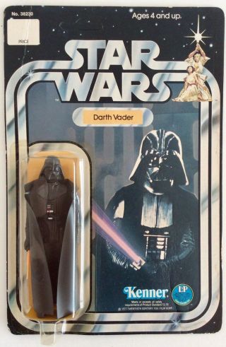 Vintage Star Wars Darth Vader 12 Back C Moc Unpunched Factory 1977 Carded