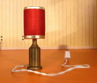 Lundby Dollhouse Vintage Brass Table Lamp 6154 From 1970’s