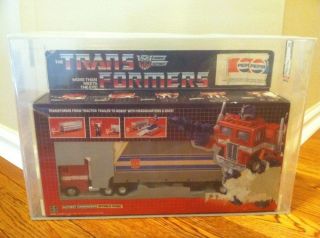 Transformers G1 Afa Graded Optimus Prime Misb W/ Pepsi Sticker