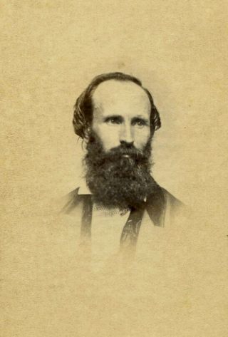 Civil War Era Antique Cdv Photo Man With Beard By Haskins & Sweetser Holyok Mass