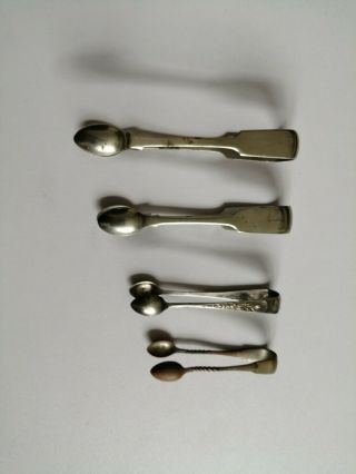 Vintage Spoons and 4 sugar tongs 3