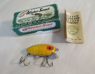 C.  A.  Clarks Water Scout Vintage Fishing Lure Old Tackle W Box Rare