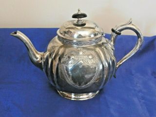 Antique Edwardian Britannia Metal Tea Pot Pinder Bros 1910s/2os Old Tableware