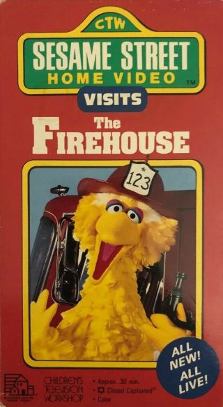 Sesame Street Visits The Firehouse (vhs,  1990) Big Bird - Rare Vintage - Ships N 24 Hrs