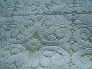 Vintage Lace Cotton Table Cloth White,  Cream,  88 " X 66 " Oblong Needs Small Repair
