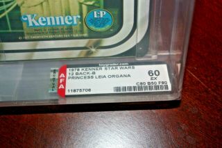 Star Wars Vintage Kenner 12 Back B Princess Leia MOC AFA 60 1978 1977 2