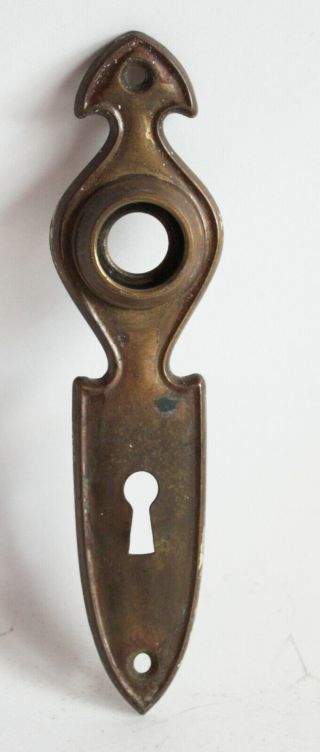 Vintage Brass Escutcheon Doorplate Keyhole Art Nouveau Deco