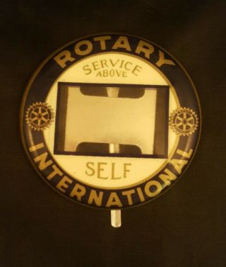 Rare Vintage Rotary International Service Above Self Pin Badge Large 3.  5 " (aa2)
