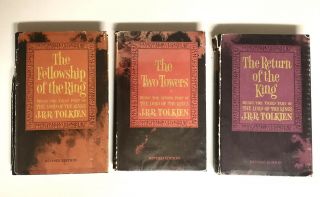 Vintage 1966 Lord Of The Rings Trilogy Book Set Tolkien Hardcover With Maps Rare