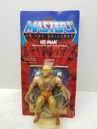 Vintage 1981 He - Man Figure 8 Back Never Played With Early Rare Lifted Bubble