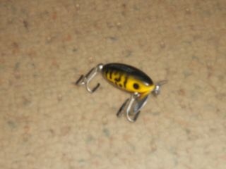 Fred Arbogast Jitterbug 1.  75 " Fishing Lure - Black & Yellow Coachdog -